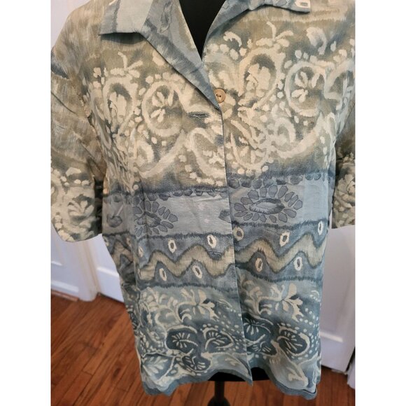 Vintage 90s Seafoam/Aqua Print 2 Piece Dress  Set 14P Coastal Grungefairy Artsy - Picture 10 of 10